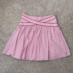 Red and white seersucker skirt, size 8